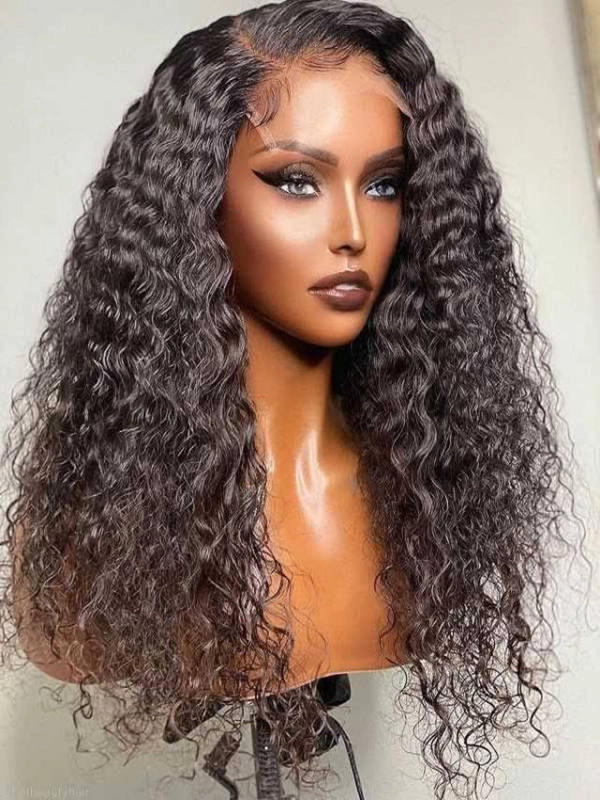 24hrs shipping PrePlucked 13×6 HD Lace Front Black Color Deep Curly Wig For Woman  NCF84