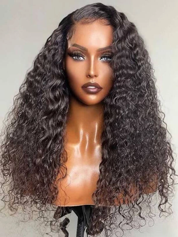 24hrs shipping PrePlucked 13×6 HD Lace Front Black Color Deep Curly Wig For Woman  NCF84