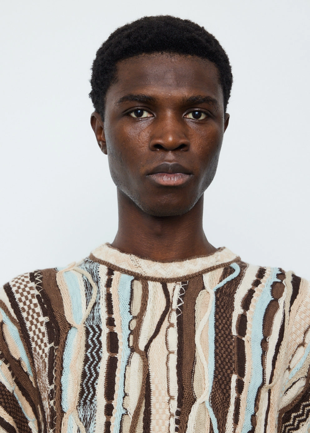 7G Knit Gaudy Crew Sweater