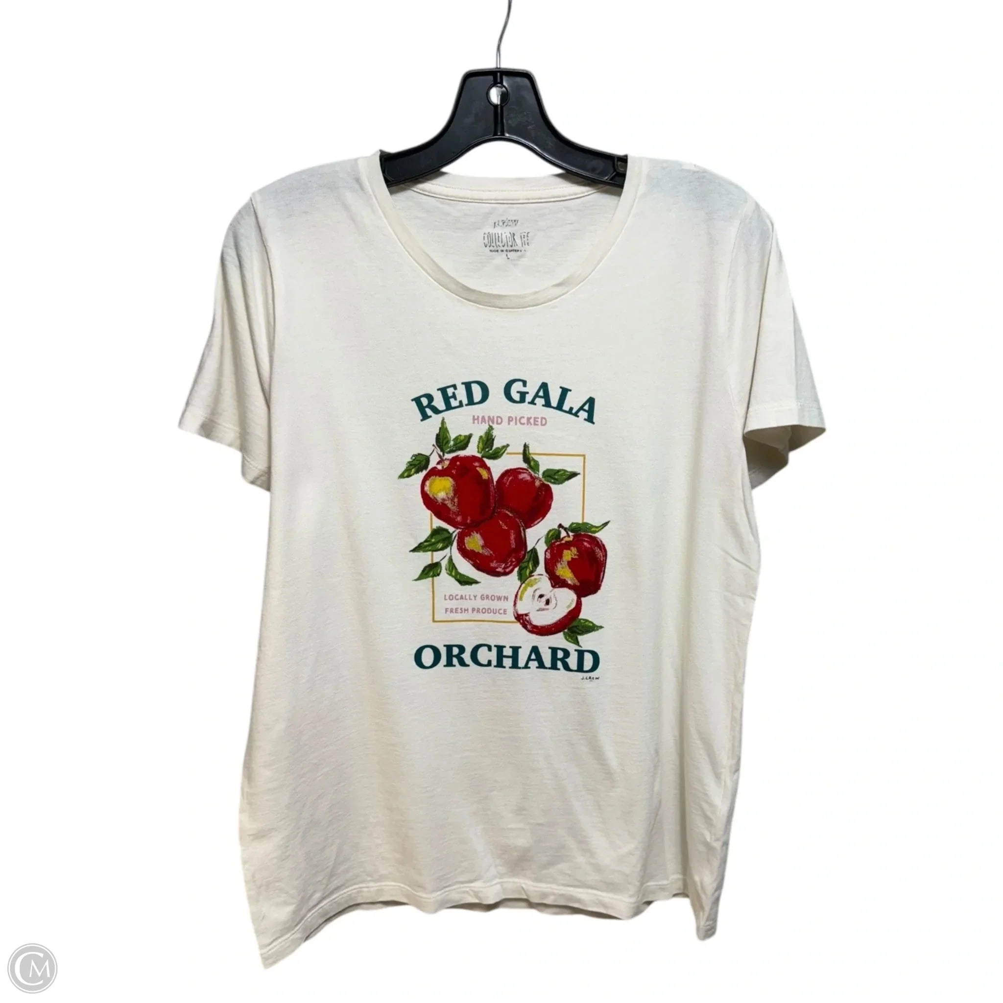 Apple Top Short Sleeve By J. Crew In Cream, Size: Large
