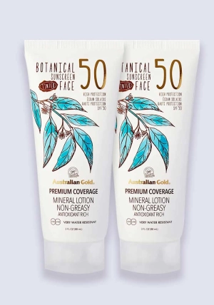 Australian Gold Botanical Tinted Mineral Face Lotion SPF 50 - Fair/Light 88ml - 2 Pack Saver