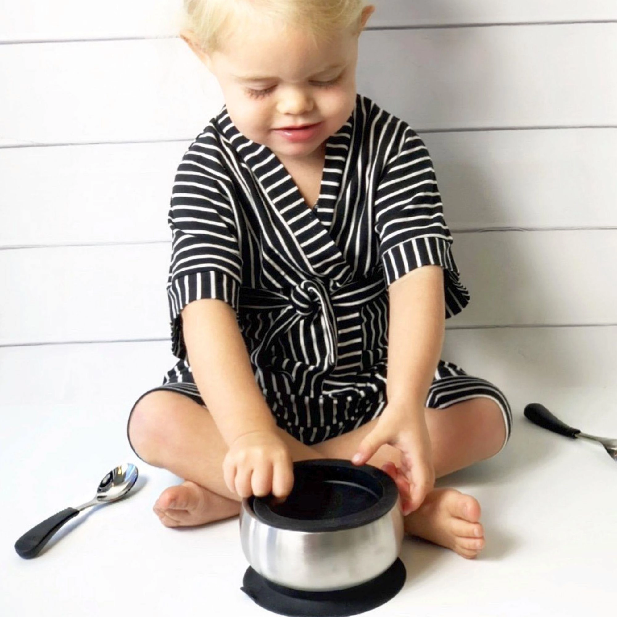 Avanchy Stainless Steel Baby Bowl With Spoon Combo   Air Tight Lid - Orange