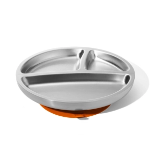 Avanchy Stainless Steel Baby Suction Plate Orange