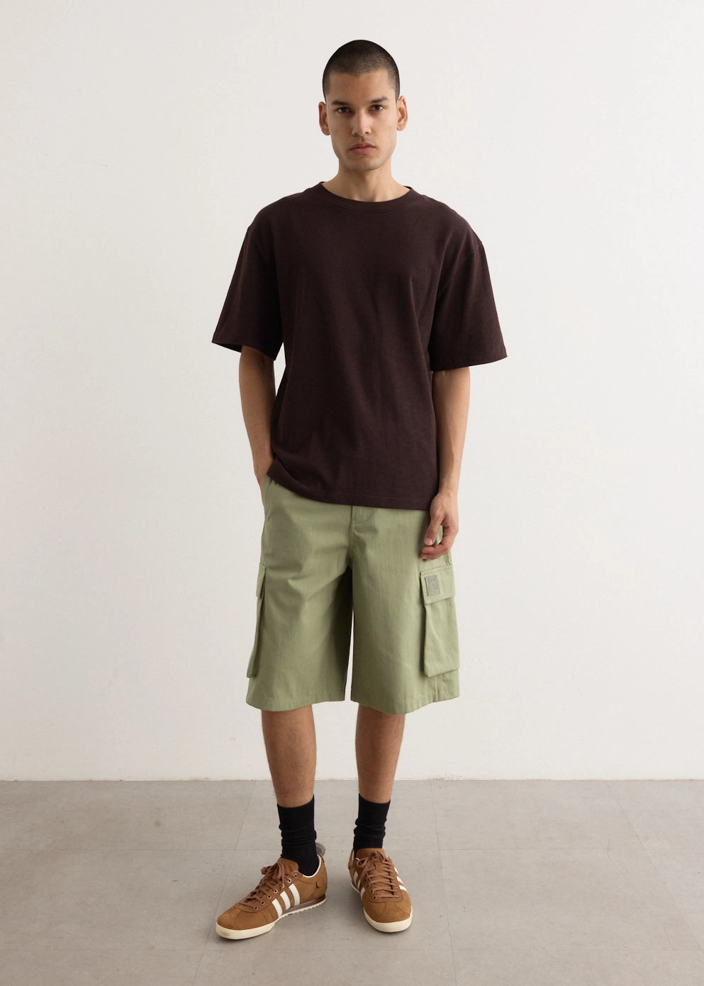 Belted Cargo Bermuda Shorts