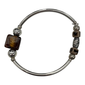 Bracelet Beaded By Cmf In Brown & Silver
