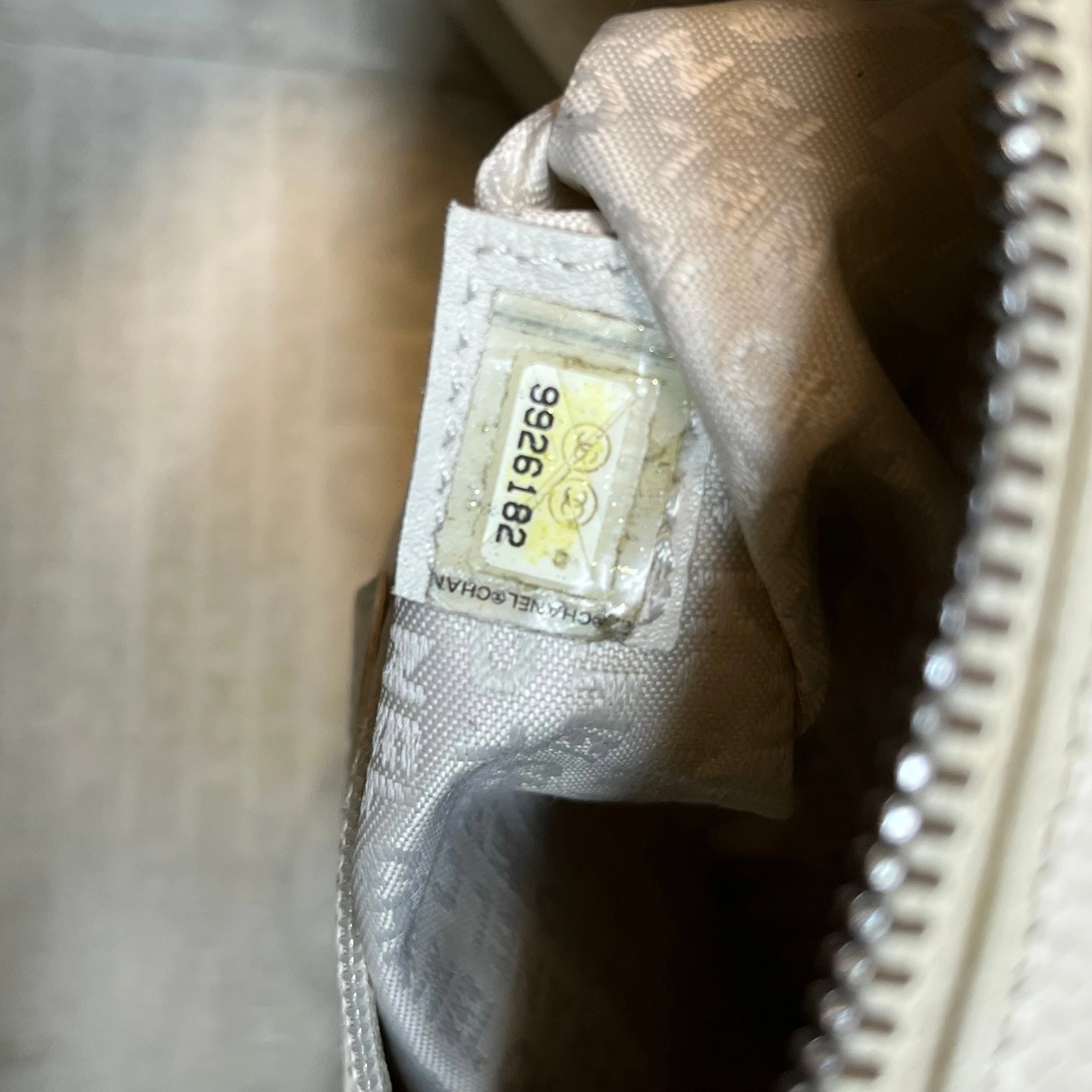 CHANEL LAX Bowler White Caviar Square Stitched Satchel Bag