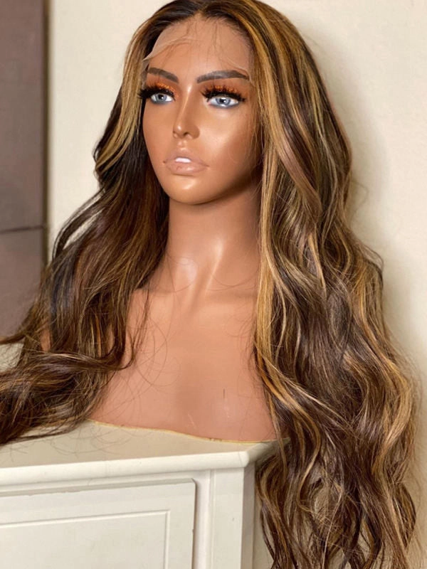 Chinalacewig 24h Shipping 150% Density Highlight 13x6 HD Lace Front Body Wave Wig  CF535