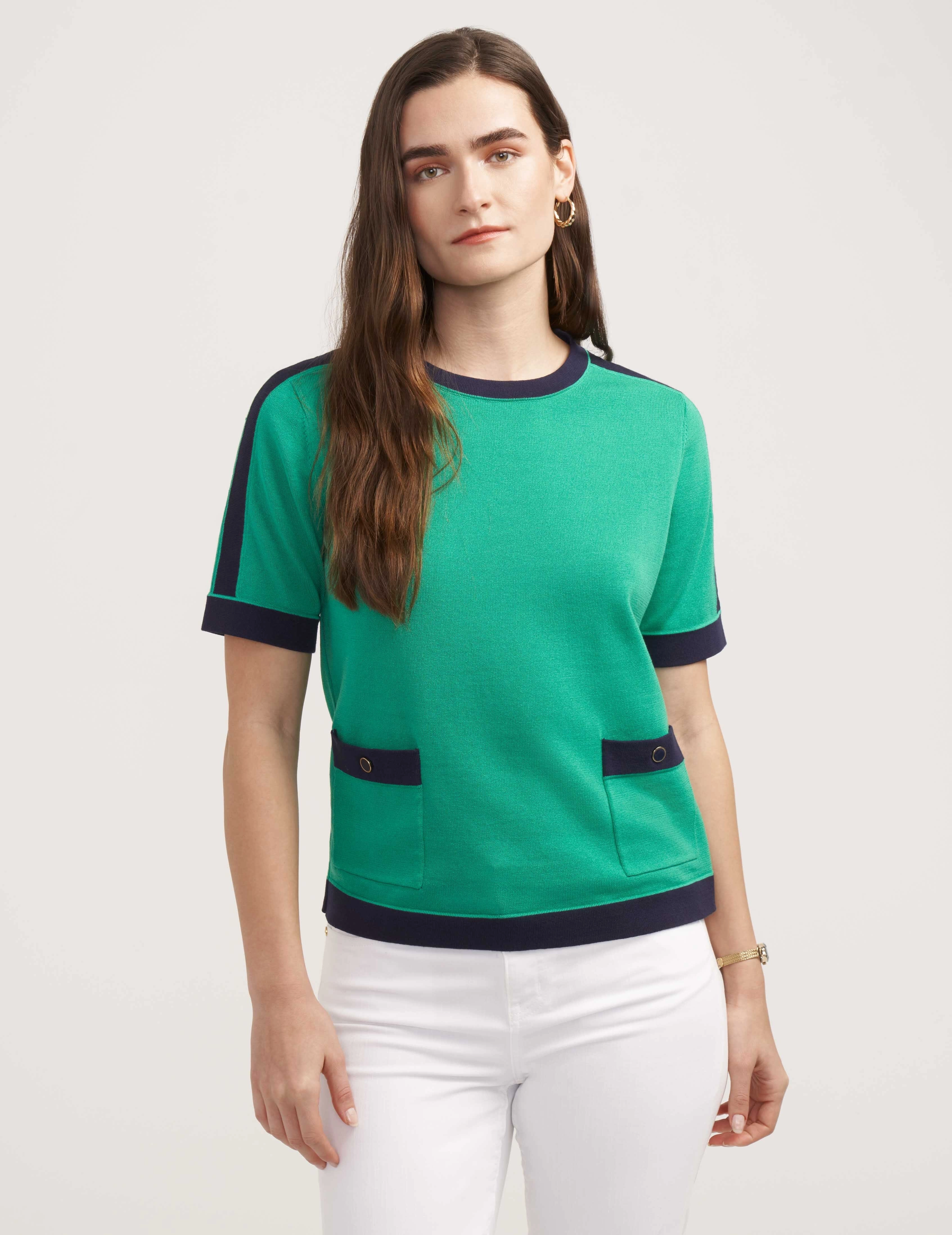Colorblock Patch Pocket Top- Sale