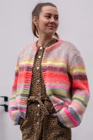 Dawn x Dare Gabi Bold Multi Stripe Cardigan