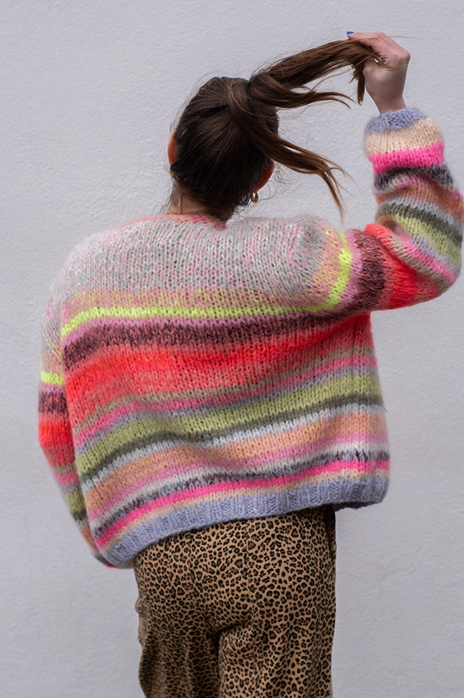 Dawn x Dare Gabi Bold Multi Stripe Cardigan