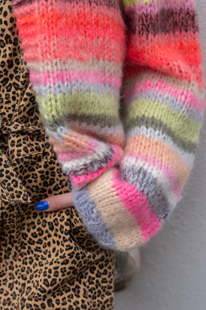 Dawn x Dare Gabi Bold Multi Stripe Cardigan