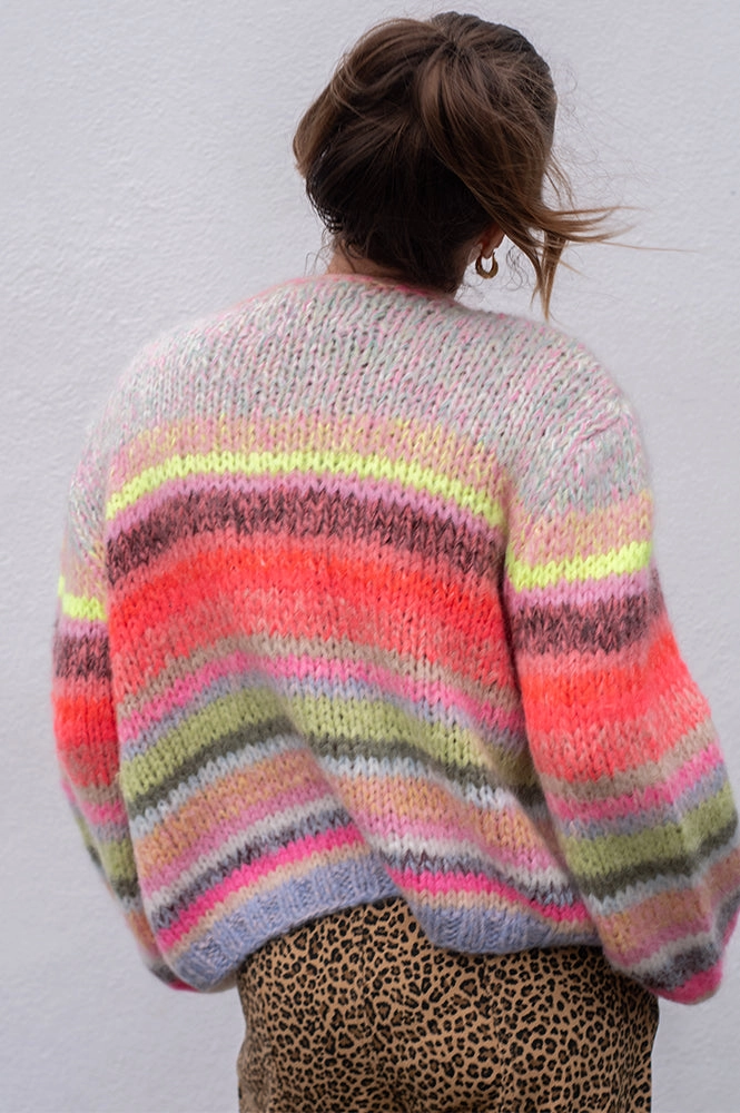 Dawn x Dare Gabi Bold Multi Stripe Cardigan