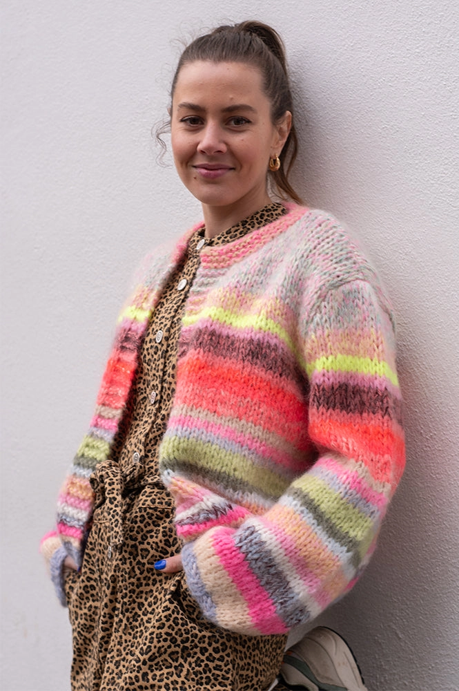 Dawn x Dare Gabi Bold Multi Stripe Cardigan
