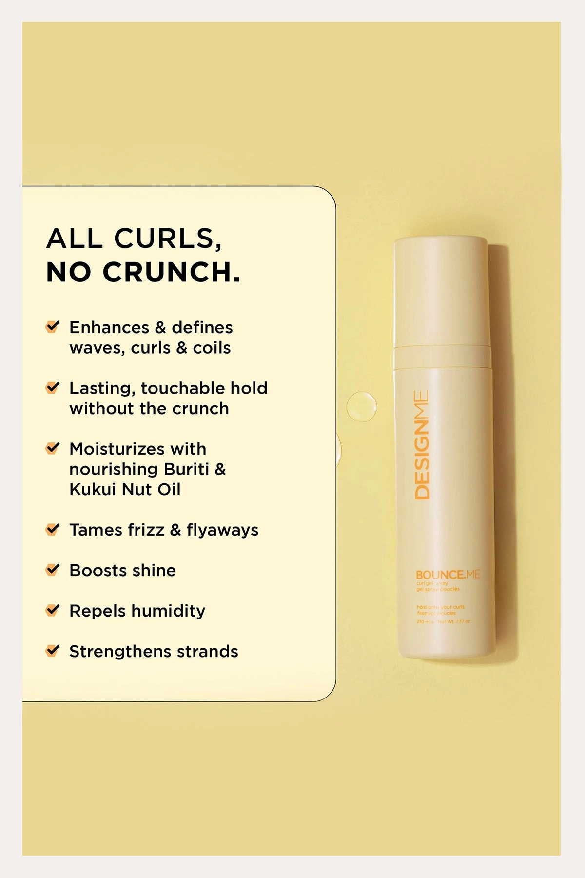 DESIGNME BOUNCE ME CURL SPRAY GEL 7.77oz