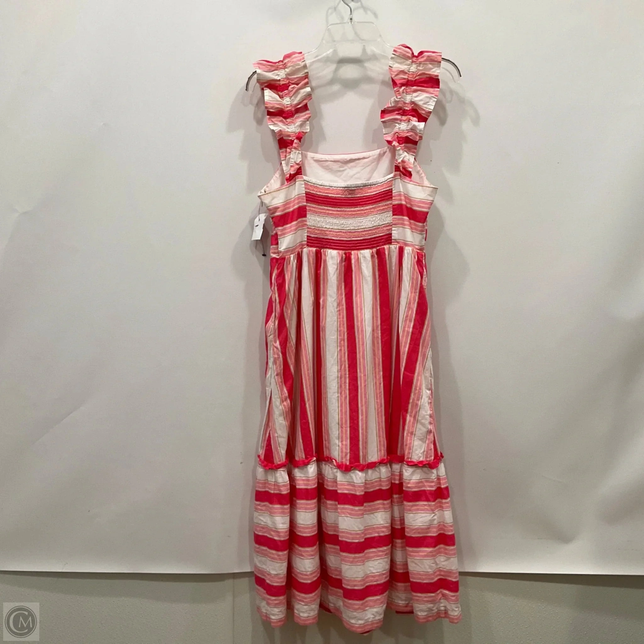 Dress Casual Maxi By J. Crew In Pink & White, Size: 10