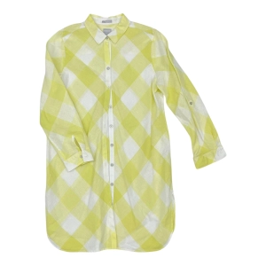 Dress Casual Midi By Chicos In White & Yellow, Size:12