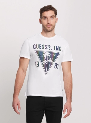 Eco White Iridescent Palms T-Shirt