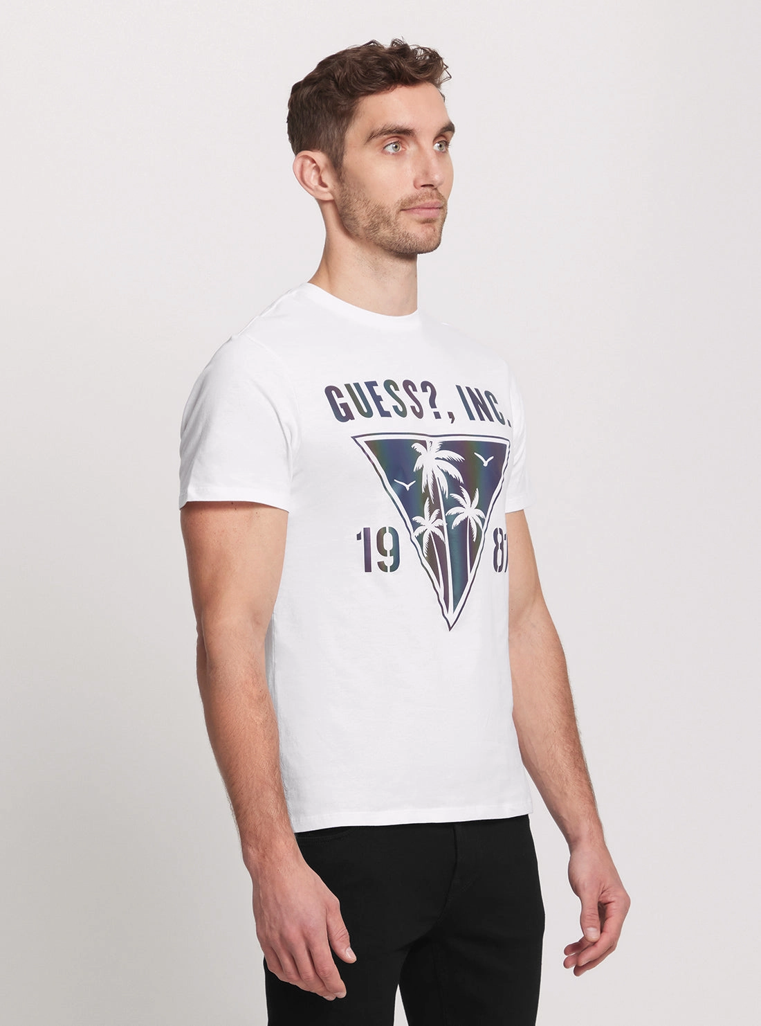 Eco White Iridescent Palms T-Shirt