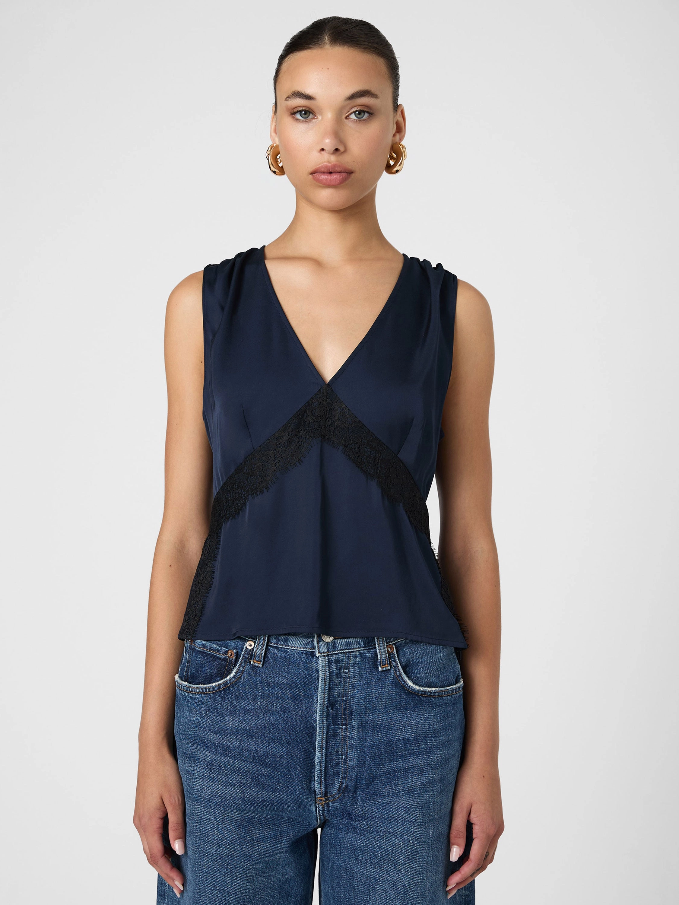 Ennis Satin Lace Top