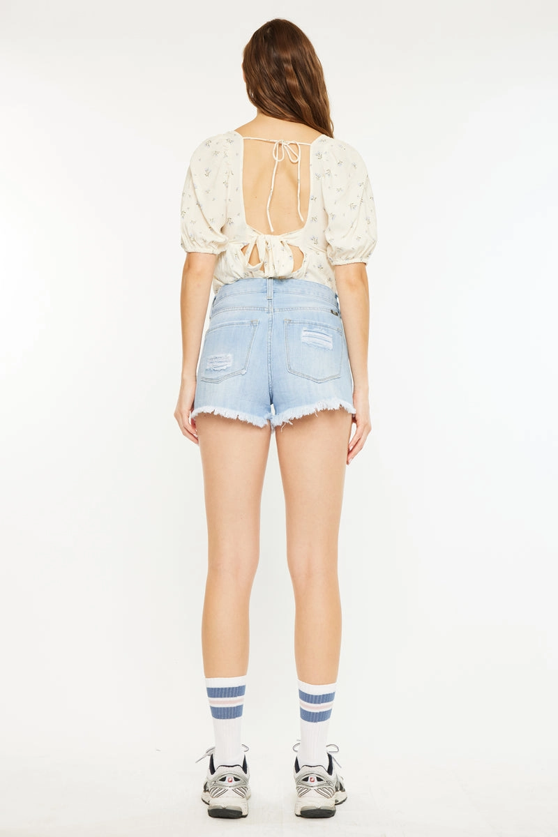 Ethel High Rise Distressed Shorts