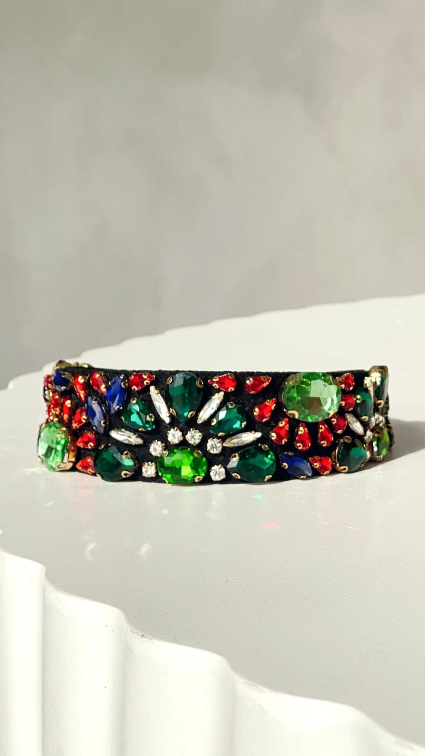 Flower Garden Jewelled Headband - Green/Multi