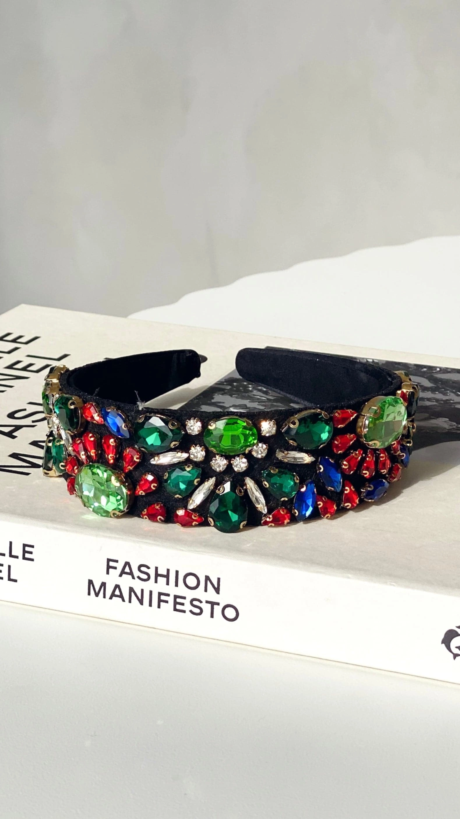 Flower Garden Jewelled Headband - Green/Multi