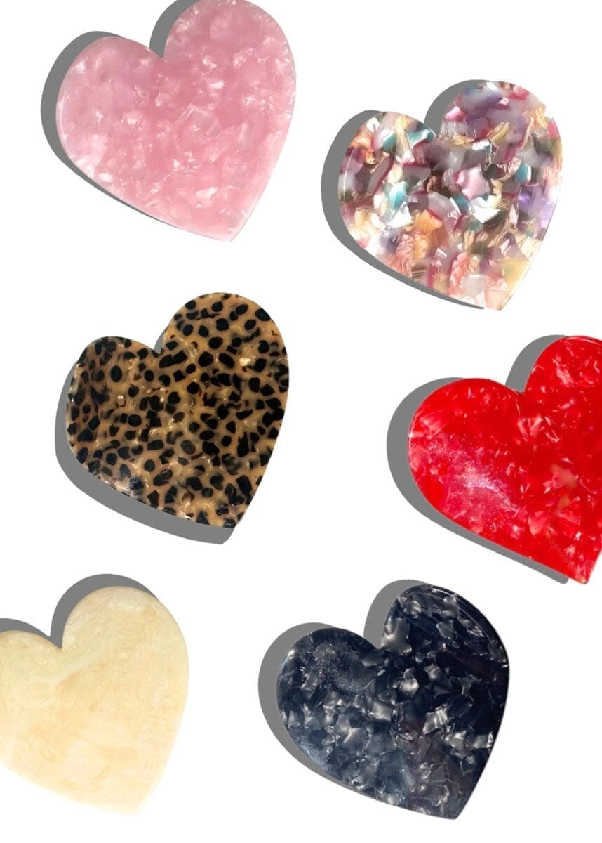 Heart Claw Hair Clip - Leopard
