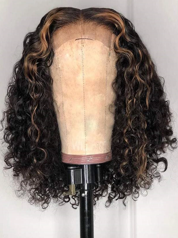 Highlight Color Deep Curls 13×6 Undetectable HD Lace Wig With Plucked Hairline NCF97