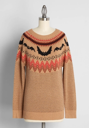 It Be Like 'Bat' Fair Isle Sweater