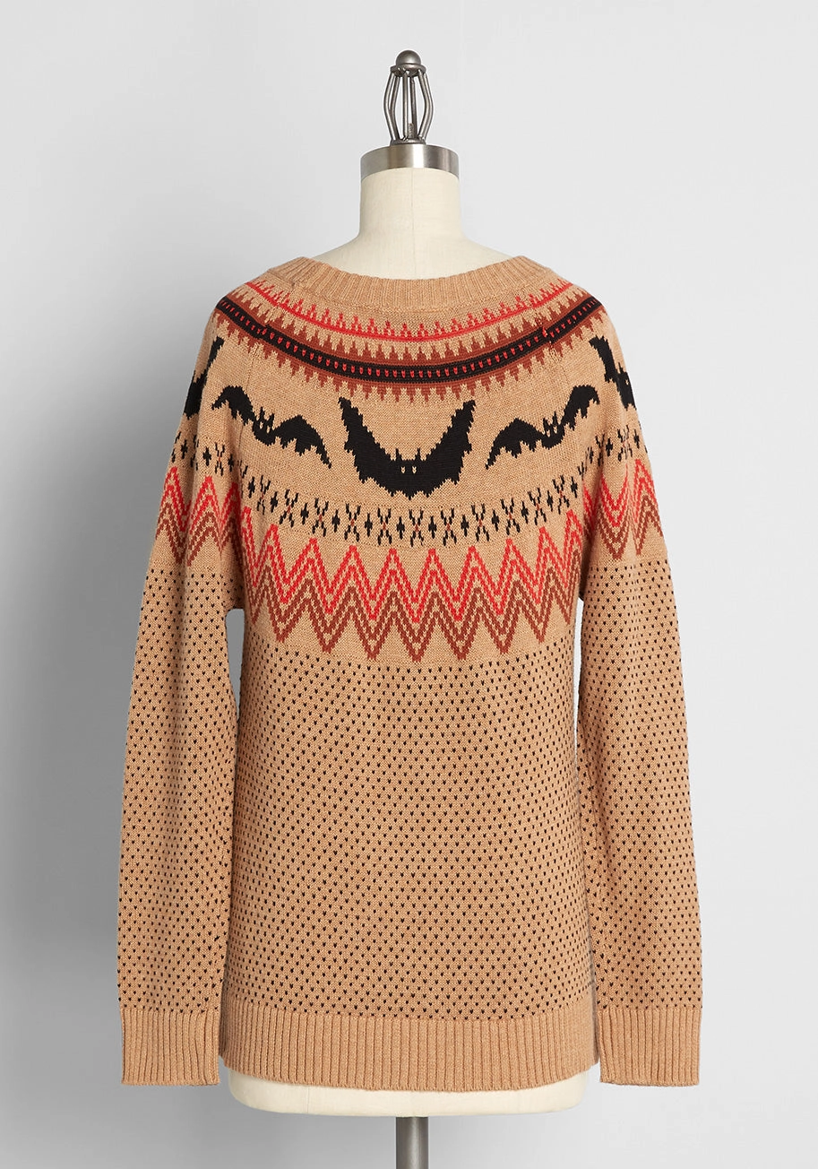 It Be Like 'Bat' Fair Isle Sweater