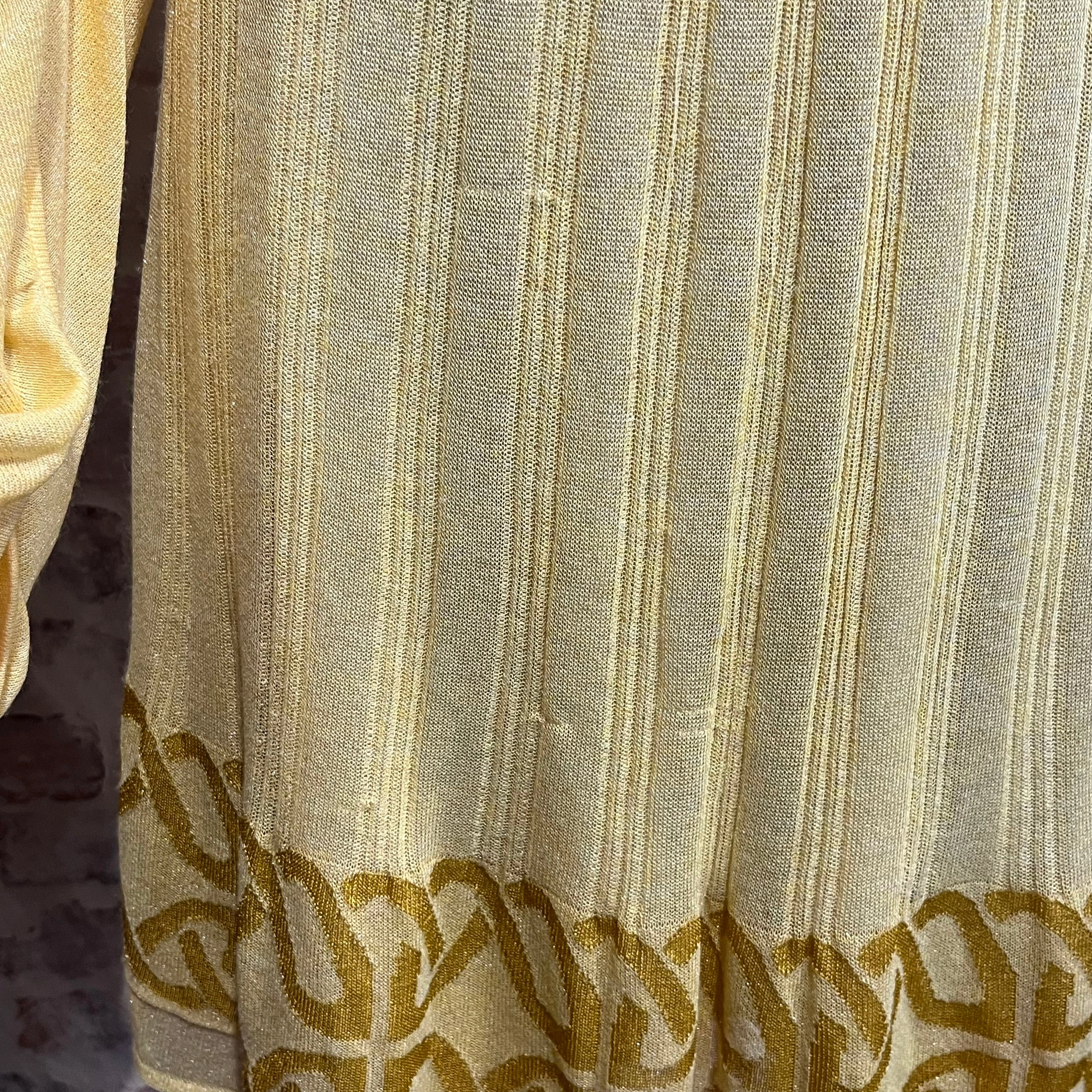 JUST CAVALLI Yellow Knitted Viscose Dress and Bolero Set SZ42(6US)