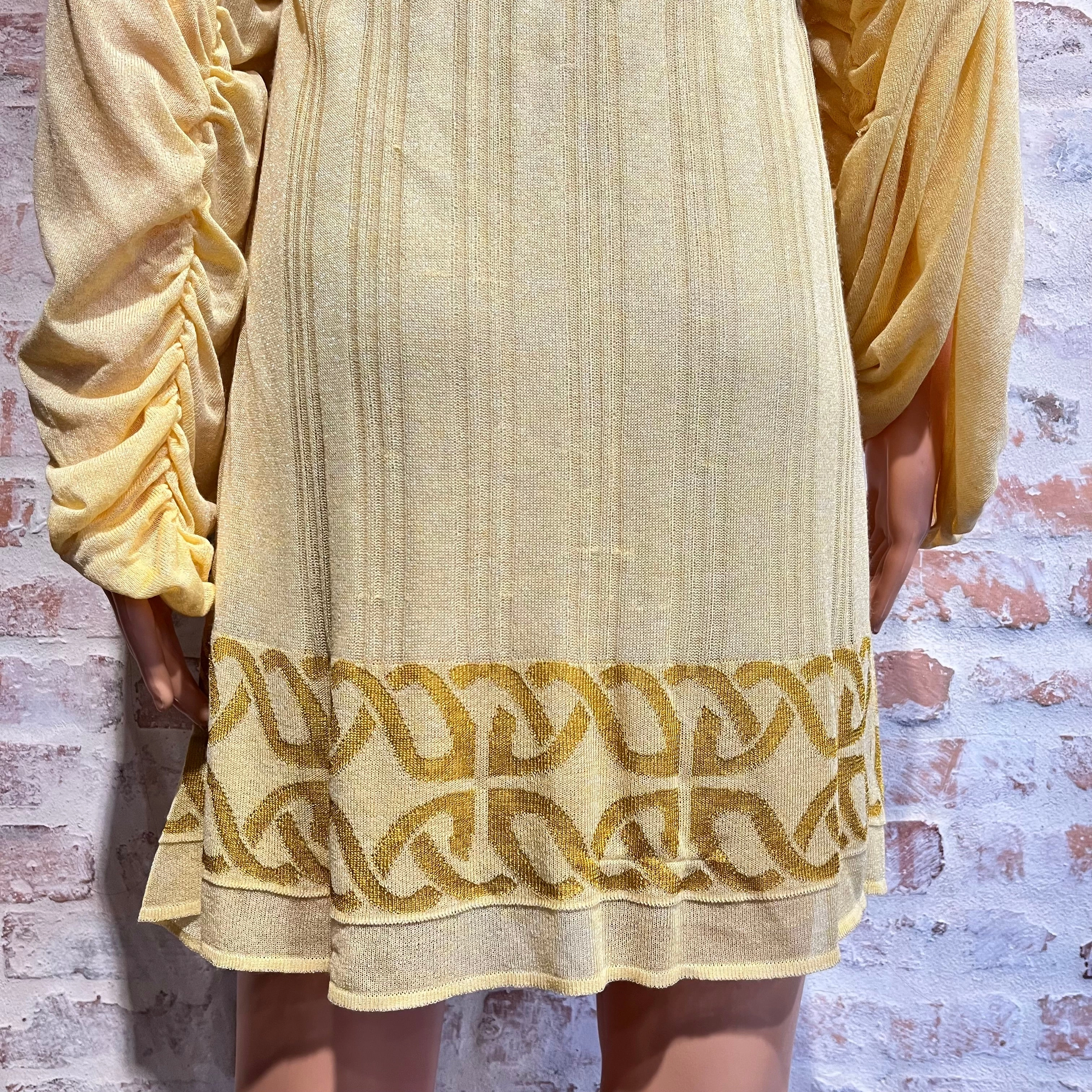 JUST CAVALLI Yellow Knitted Viscose Dress and Bolero Set SZ42(6US)