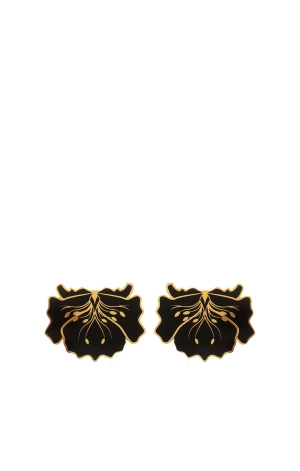 Mini Poppy Black Earrings