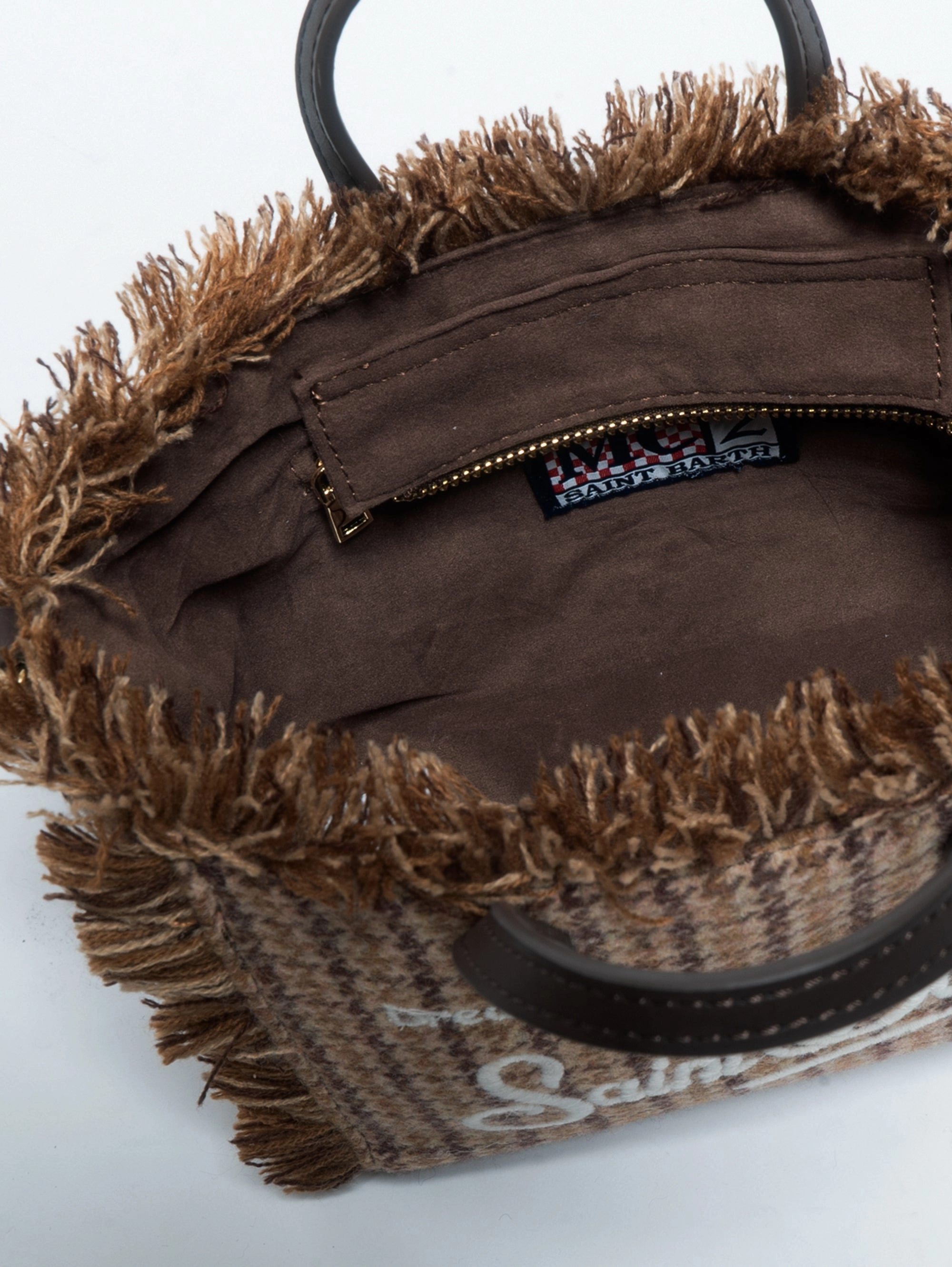 Mini Vanity Bag in Micro Houndstooth Brown