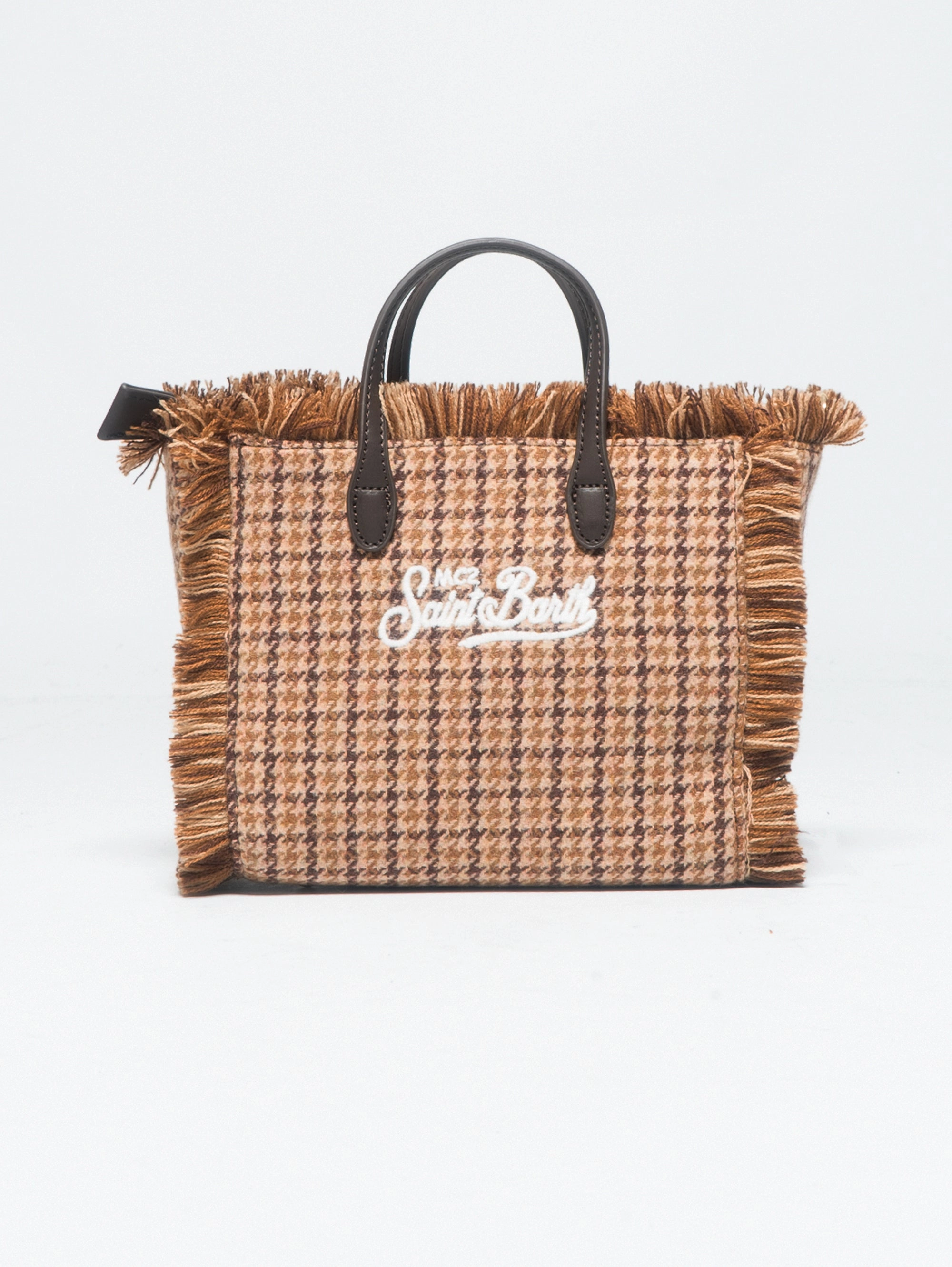 Mini Vanity Bag in Micro Houndstooth Brown