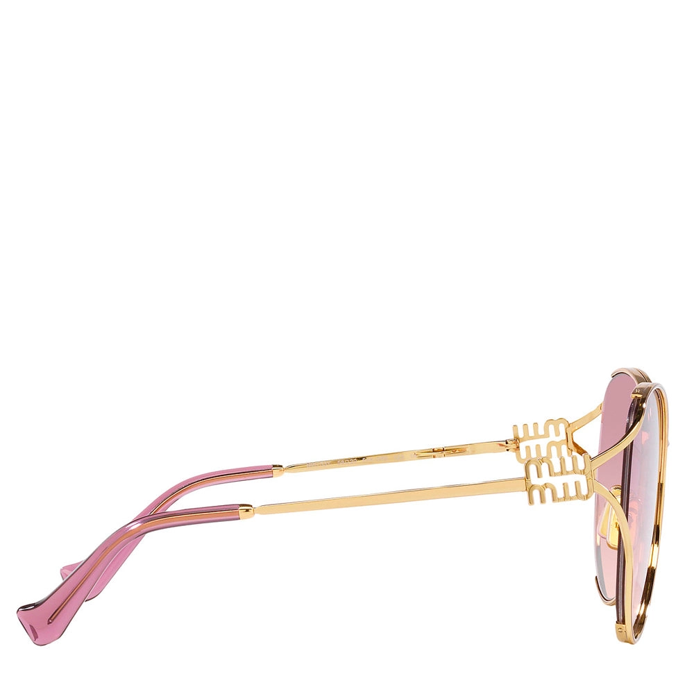 Miu Miu Metal Woman Sunglass Gold 53ys