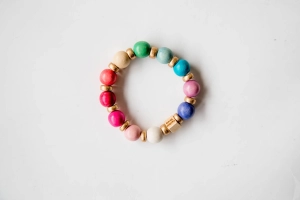 Multi Gold Accented Beaded Bracelet
