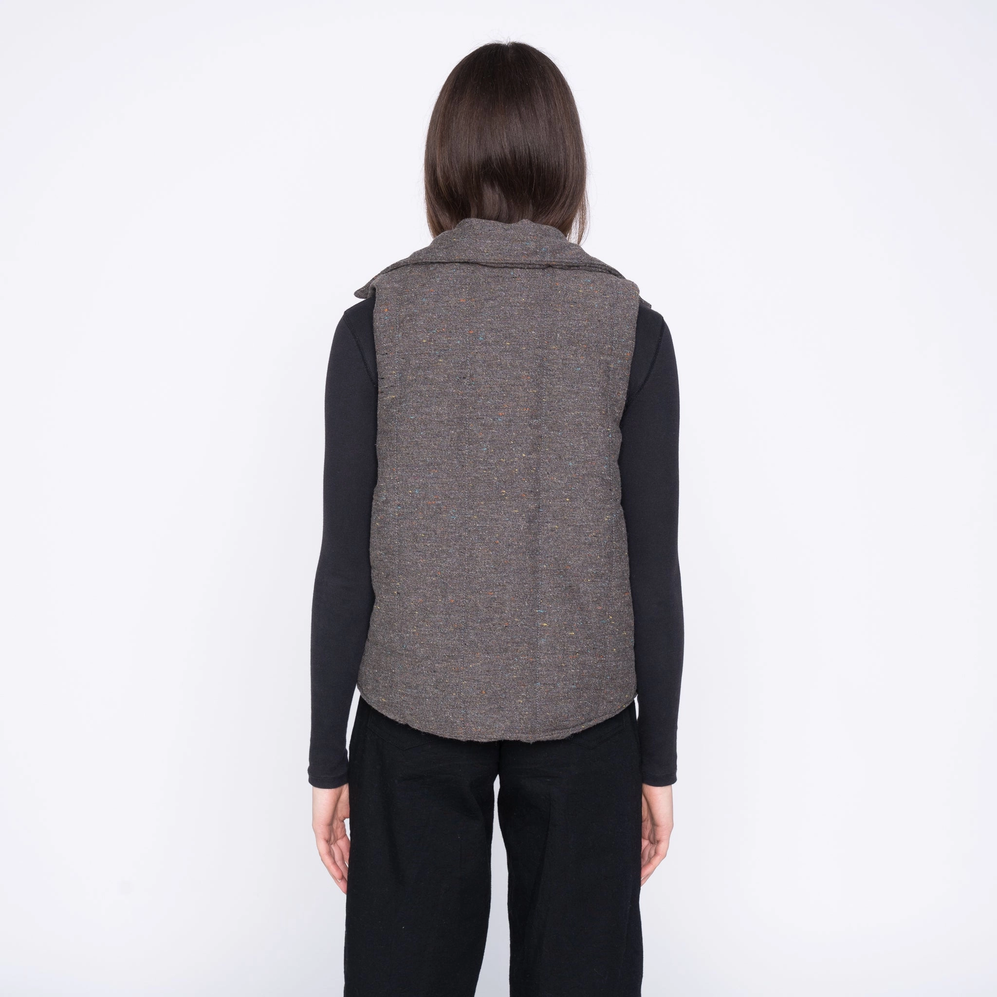 Quilted Vest - Wool   Multi   Nep - Brown