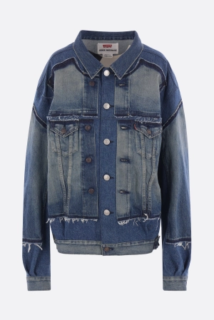 raw-cut denim oversize jacket