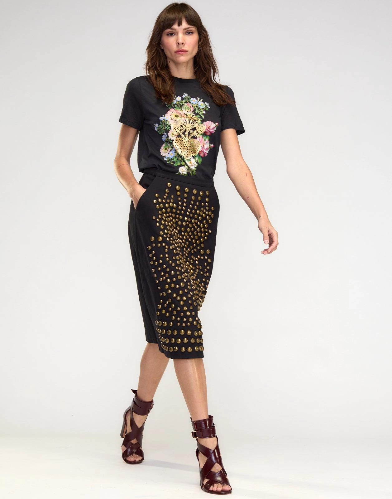Serena Studded Denim Skirt