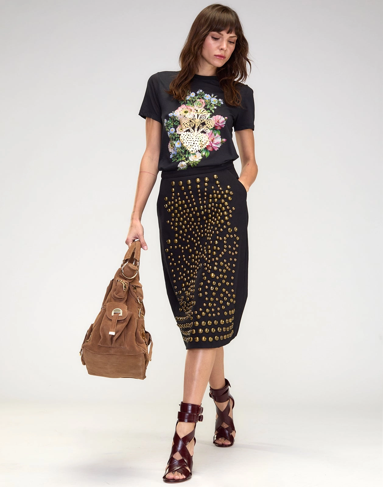 Serena Studded Denim Skirt