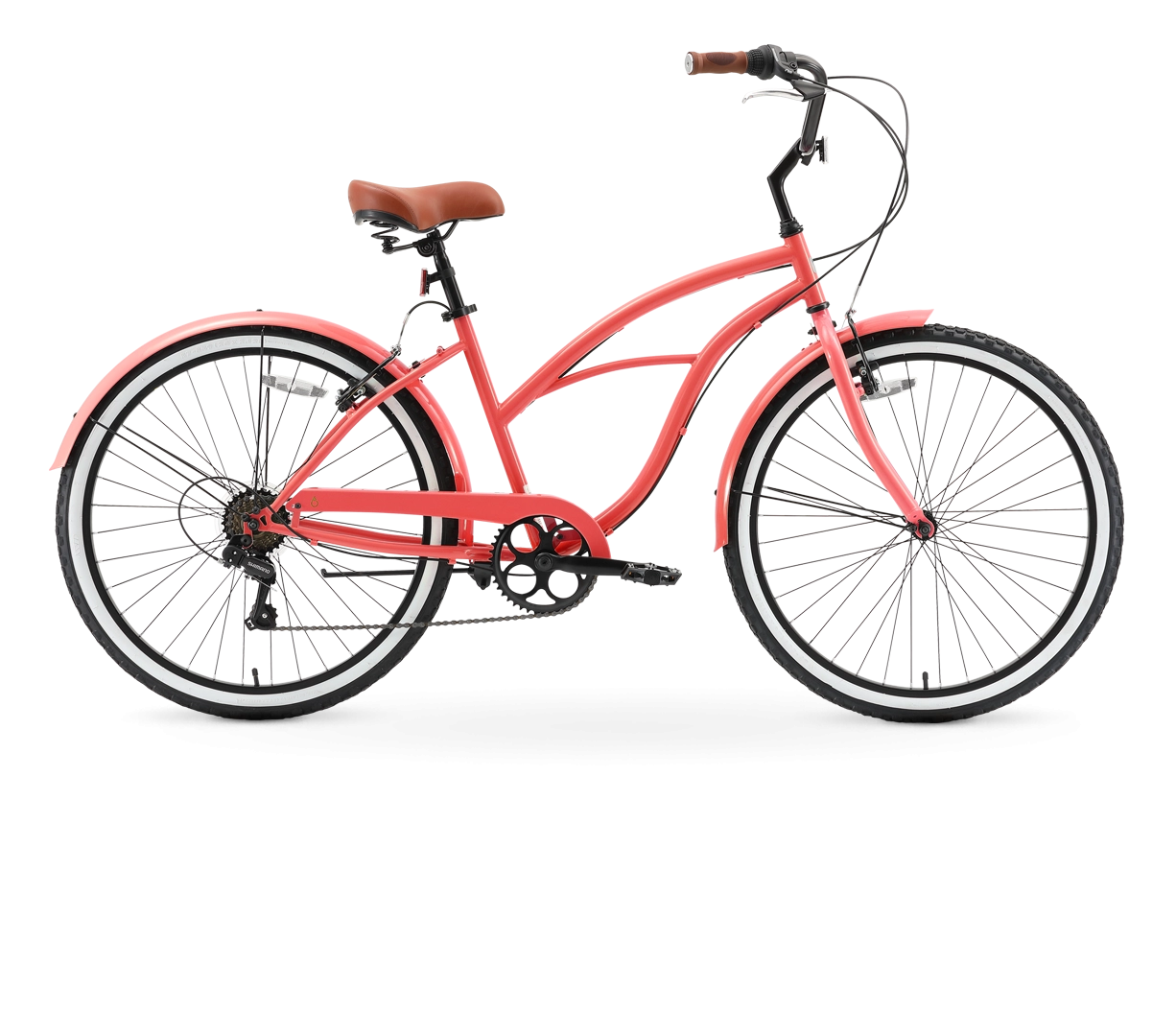 sixthreezero Around the Block Women's Casual 7-Speed Beach Cruiser Bicycle