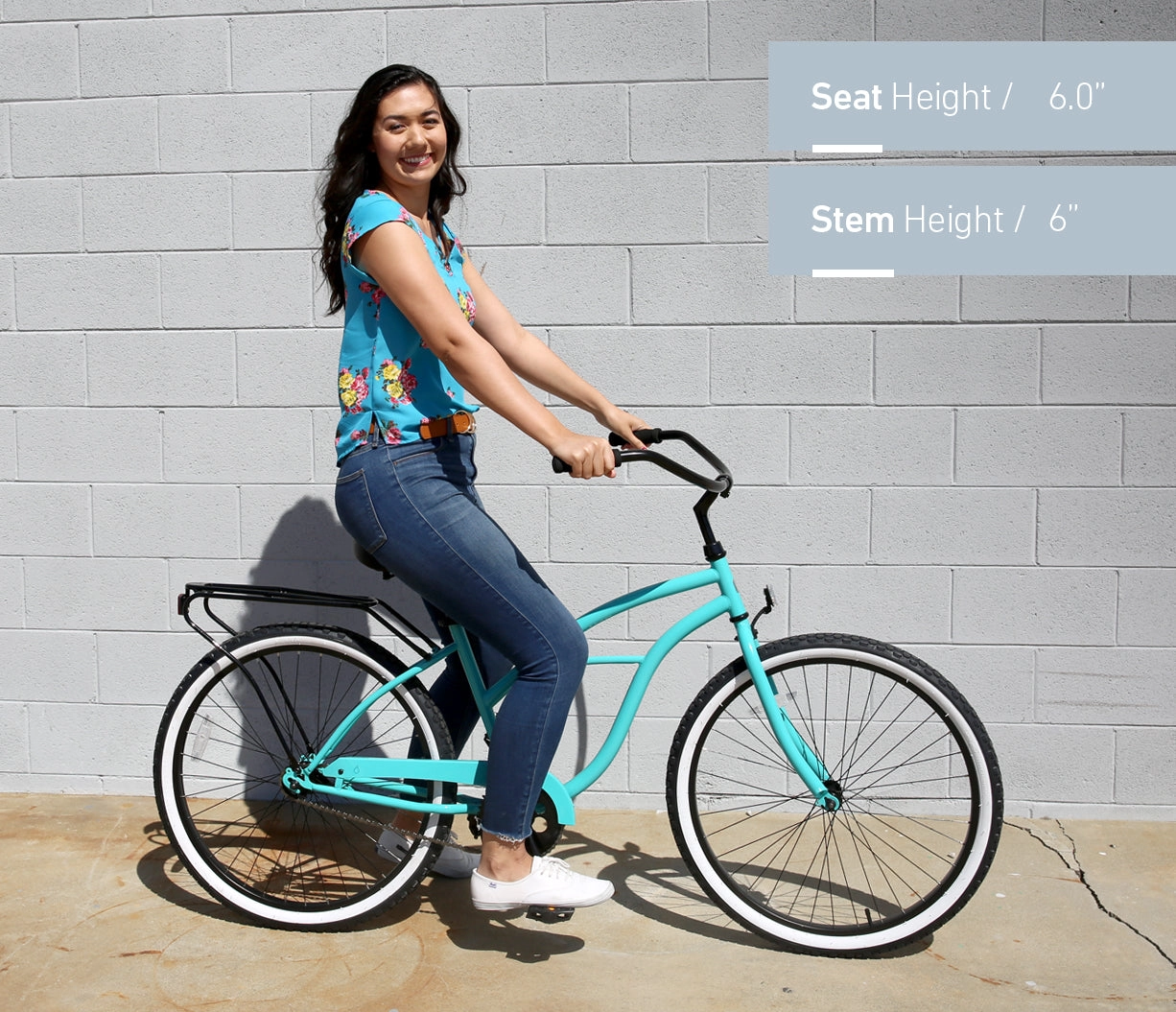 sixthreezero Around the Block Women's Casual 7-Speed Beach Cruiser Bicycle