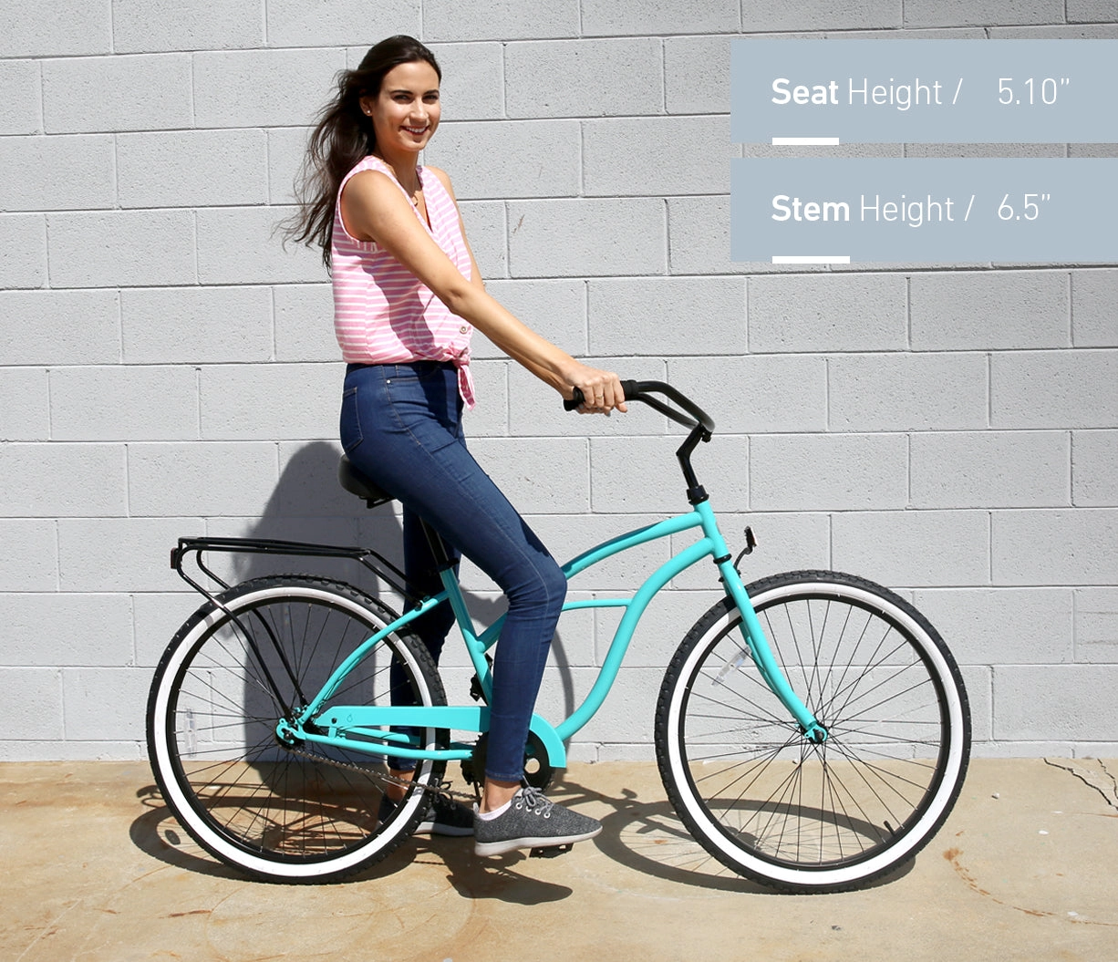 sixthreezero Around the Block Women's Casual 7-Speed Beach Cruiser Bicycle