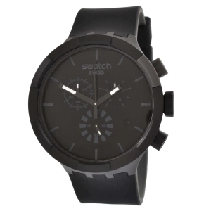 Swatch Unisex Watch - Big Bold Chrono Checkpoint Black Silicone Strap | SB02B400
