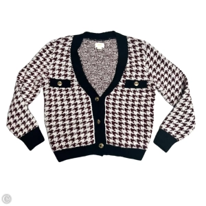 Sweater Cardigan By Maeve In Black & Red, Size: L