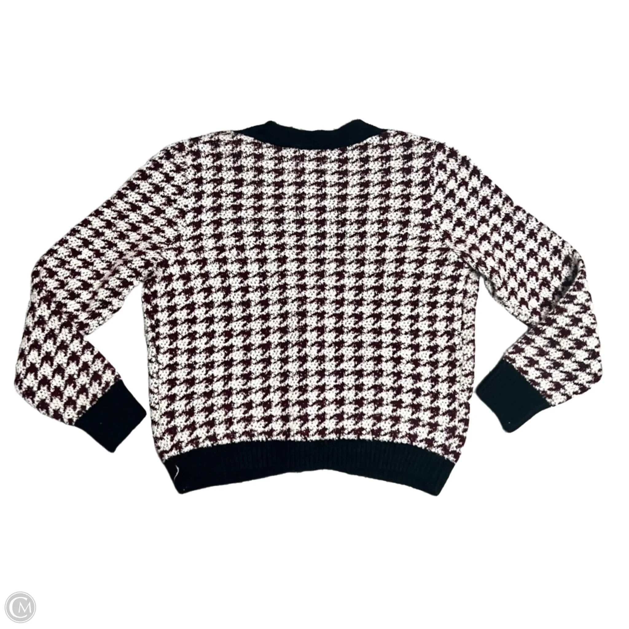 Sweater Cardigan By Maeve In Black & Red, Size: L