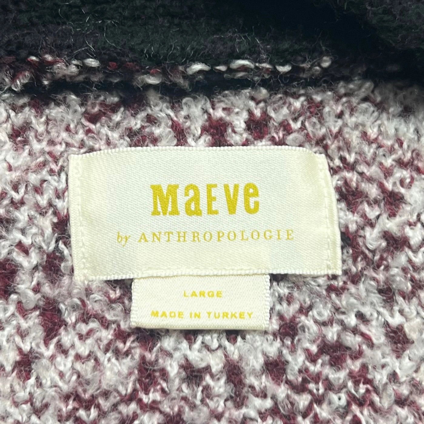 Sweater Cardigan By Maeve In Black & Red, Size: L