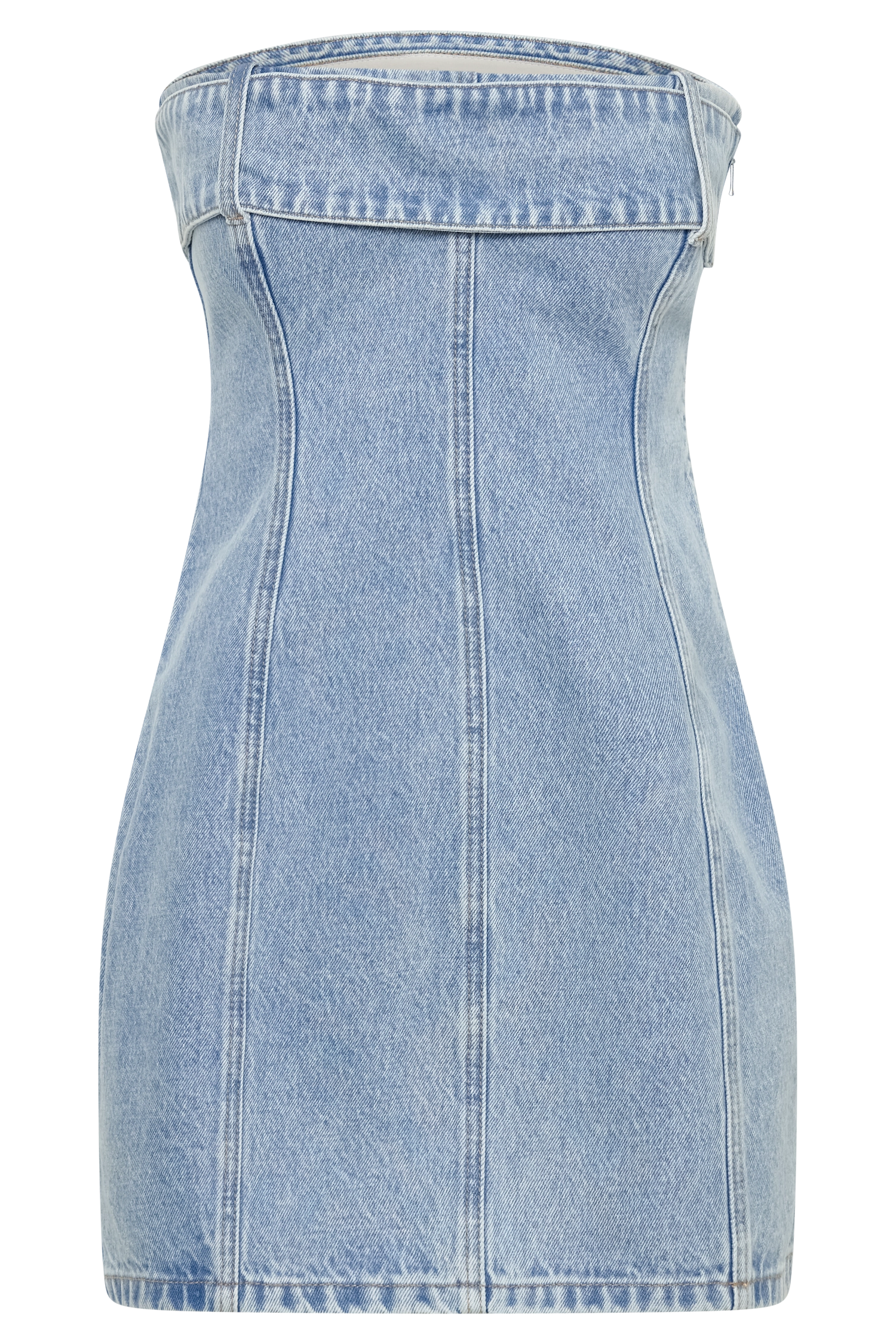 Teddi Denim Mini Dress - Mid Blue