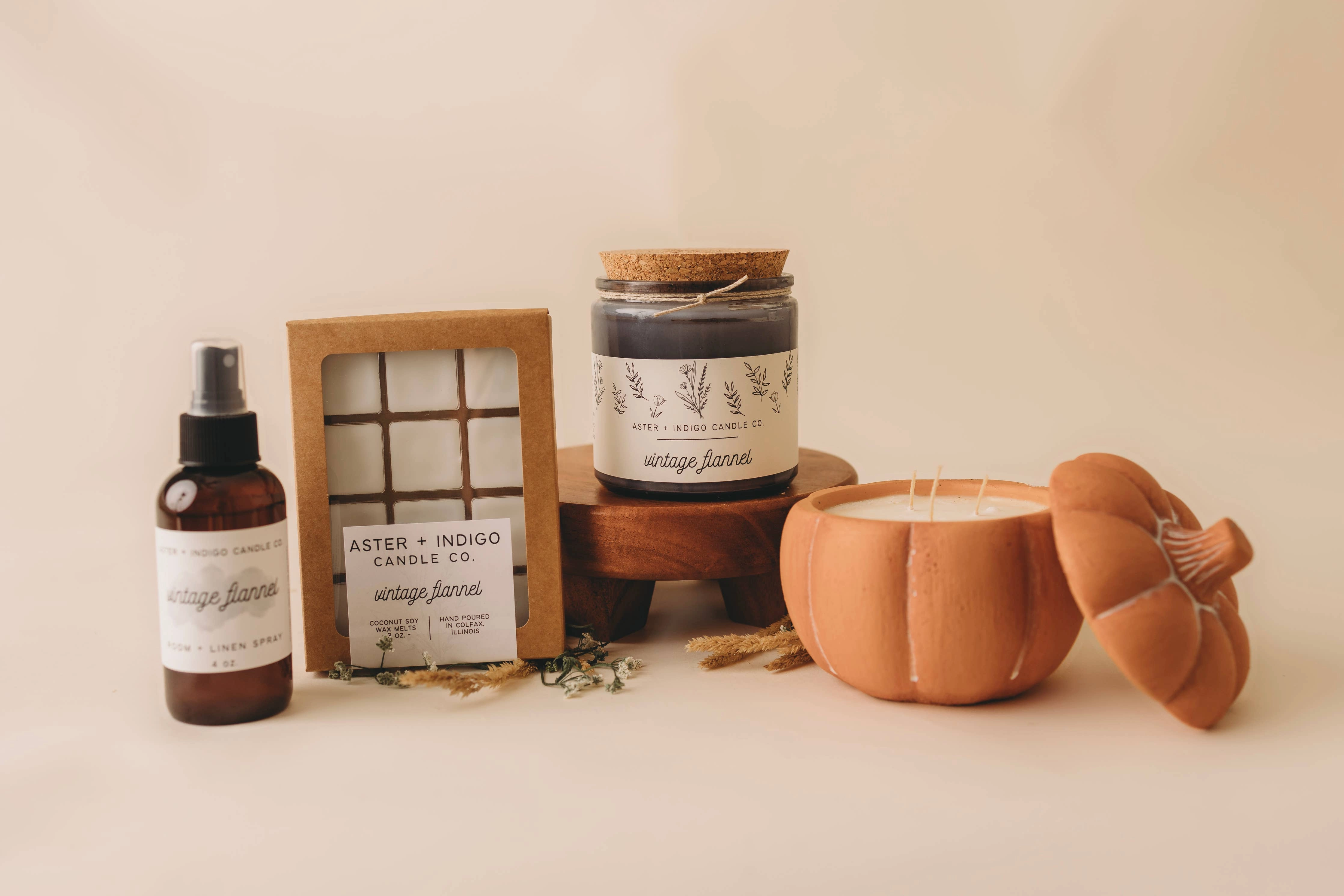 Terracotta Pumpkin Candle - Vintage Flannel